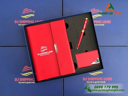Set Quà Tặng (Sổ+ Namecard+ Bút) - In Khắc Logo Doanh Nghiệp DJ SHIPPING LINES