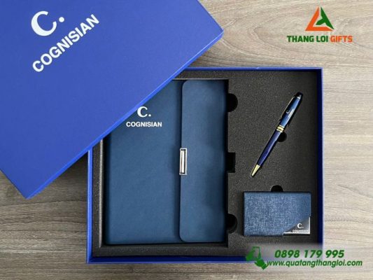 Gifset (Sổ+Namecard+Bút) – In Khắc Logo Doanh Nghiệp COGNISIAN