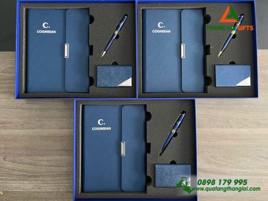 Gifset (Sổ+Namecard+Bút) – In Khắc Logo Doanh Nghiệp COGNISIAN