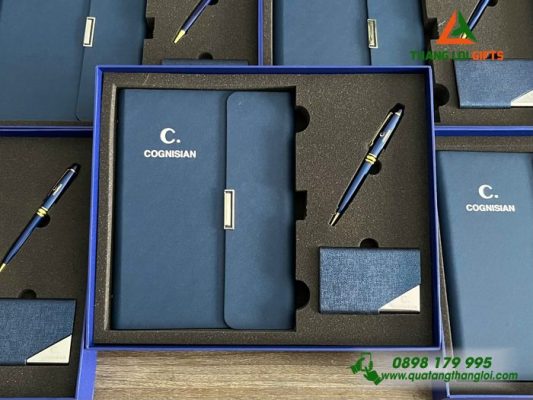 Gifset (Sổ+Namecard+Bút) – In Khắc Logo Doanh Nghiệp COGNISIAN