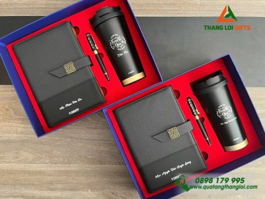 Gifset (Sổ+Ly+Bút) - In Khắc Logo Phòng Công Nghệ Sinh Học Thực Phẩm