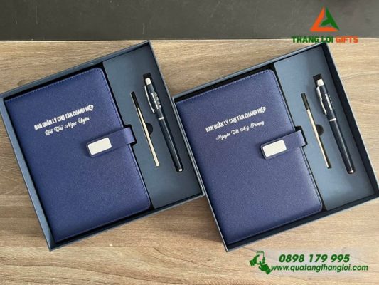 Set Quà Tặng (Sổ+ Bút) – In Khắc Tên Ban Quản Lý Chợ Tân Chánh Hiệp
