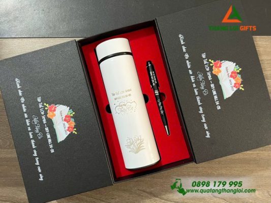 Bộ Quà Tặng (Bình+ Bút) – Khắc Tên Làm Quà Tặng Trường Lớp