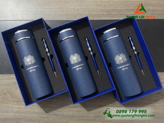 Combo Quà Tặng (Bình+ Bút) – Khắc Logo Công Đoàn Công An Quận 12