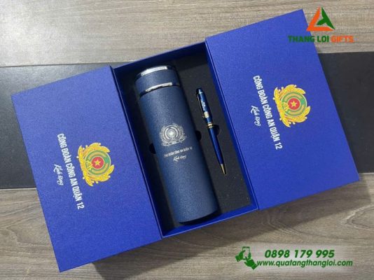 Combo Quà Tặng (Bình+ Bút) – Khắc Logo Công Đoàn Công An Quận 12