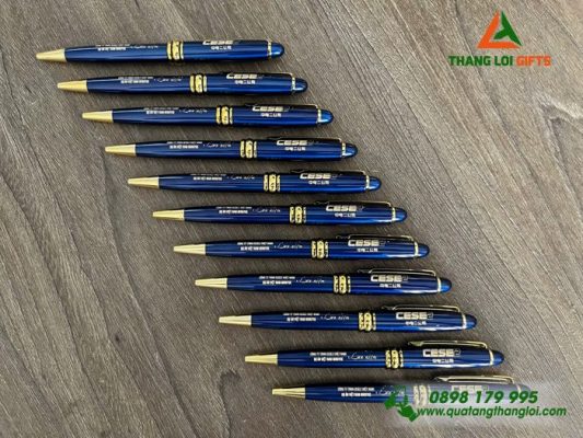 Bút Kim Loại Xoay – Màu Xanh - Khắc Logo Doanh Nghiệp CESE2