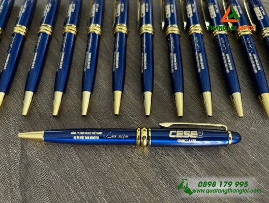 Bút Kim Loại Xoay – Màu Xanh - Khắc Logo Doanh Nghiệp CESE2