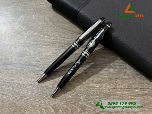 Bút Ký Kim Loại Xoay – Khoen Bạc – Khắc Logo Đại Học KHXH NV