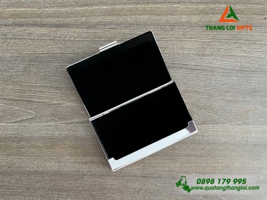 Hộp Đựng Namecard Vuông Màu Xanh – Khắc Tên Làm Quà Tặng