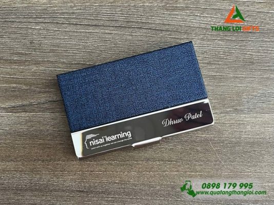 Hộp Đựng Namecard Vuông Màu Xanh – Khắc Tên Làm Quà Tặng