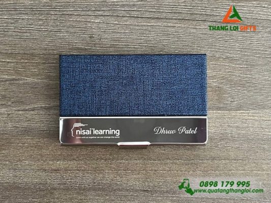Hộp Đựng Namecard Vuông Màu Xanh – Khắc Tên Làm Quà Tặng
