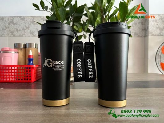 Ly Giữ Nhiệt 530ml – Màu Đen – Khắc Logo Grace Dance