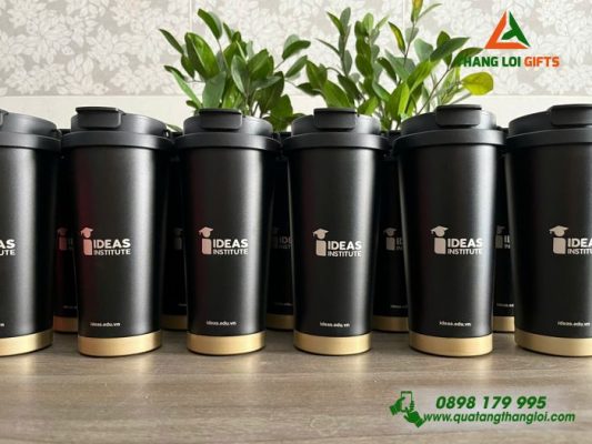 Ly Giữ Nhiệt Coffe 530ml - Màu Đen - Khắc Logo IDEAS Institute