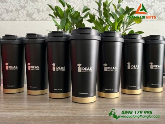 Ly Giữ Nhiệt Coffe 530ml - Màu Đen - Khắc Logo IDEAS Institute