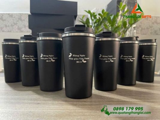 Ly Giữ Nhiệt 510ml - Màu Đen - Khắc Mừng Ngày Tri Ân Thầy Cô