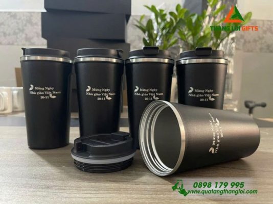Ly Giữ Nhiệt 510ml - Màu Đen - Khắc Mừng Ngày Tri Ân Thầy Cô