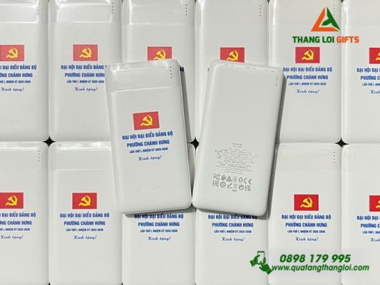 Pin Sạc Dự Phòng Hoco - In Logo Đảng Đại Hội Đảng Bộ Chánh Hưng