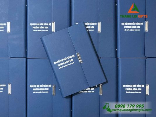 Sổ Tay Bìa Còng Gập 3 - In Tên Đại Hội Đảng Bộ Phường Đông Sơn