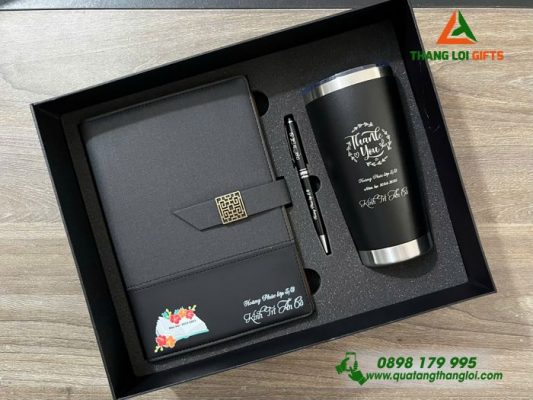 Combo Quà Tặng (Sổ+ Ly+ Bút) – In Khắc Nội Dung Kính Tri Ân Cô