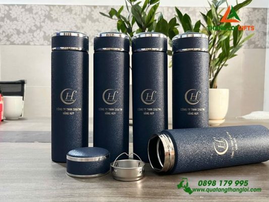 Bình Giữ Nhiệt Màu Xanh – Khắc Logo Doanh Nghiệp Hằng Huy