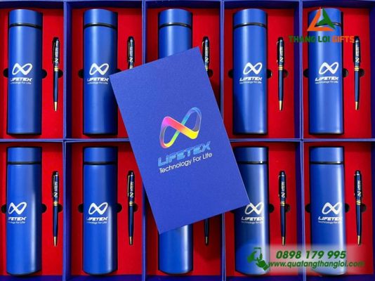 Combo Quà Tặng (Bình+Bút) - In Khắc Logo Doanh Nghiệp LIFETEX