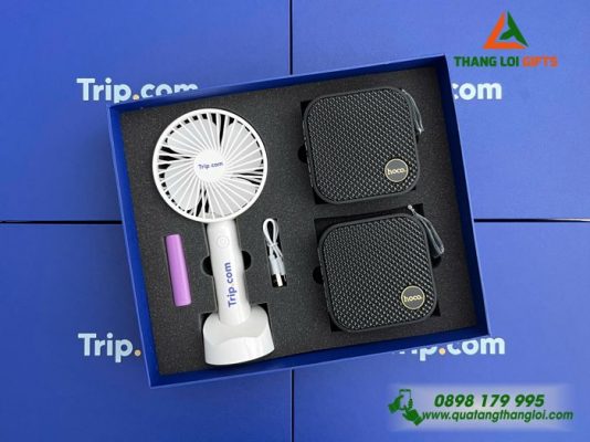 Bộ Quà Tặng (Loa & Quạt) – In Logo Doanh Nghiệp Trip.com