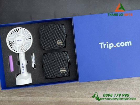 Bộ Quà Tặng (Loa & Quạt) – In Logo Doanh Nghiệp Trip.com