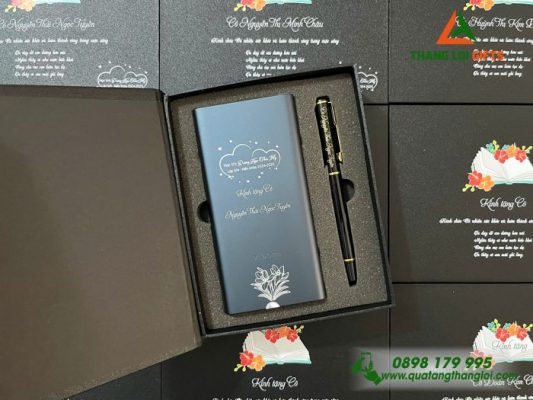 Set Quà Tặng (Pin Sạc Xiaomi+Bút Ký) - In Khắc Tên Làm Qùa Tri Ân