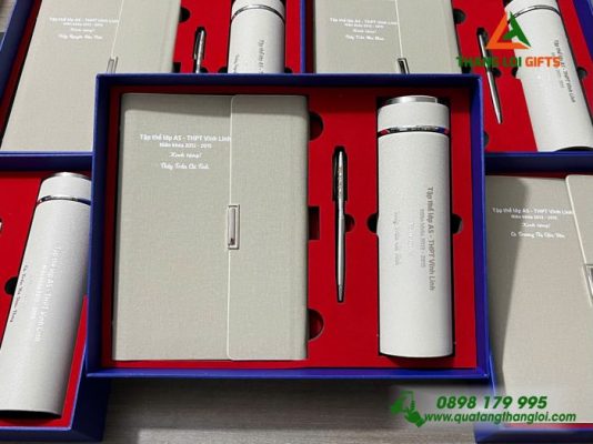 Bộ Quà Tặng (Sổ+Bình+Bút) – In Khắc Nội Dung Làm Quà Tri Ân