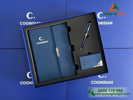 Giftset(Sổ+Namecard+Bút) - In Khắc Logo Doanh Nghiệp COGNISIAN