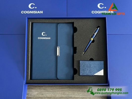 Bộ Quà Tặng (Sổ+Namecard+Bút) - In Khắc Logo Doanh Nghiệp COGNISIAN