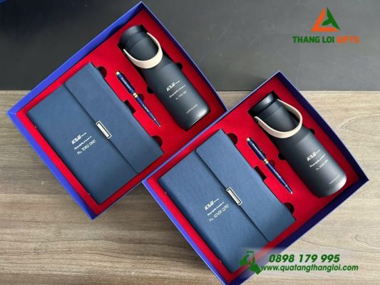 Combo Quà Tặng (Sổ+ Bình) - In Khắc Logo Doanh Nghiệp K&G
