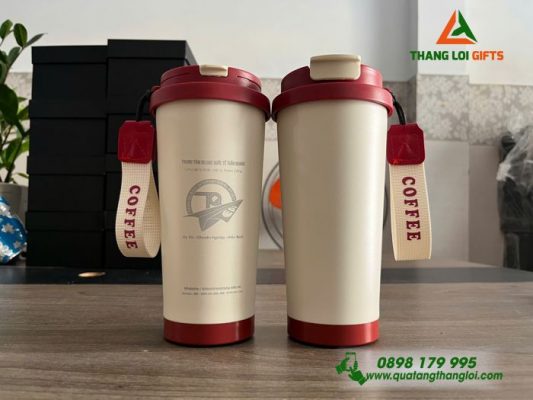 Ly Giữ Nhiệt 530ml – Khắc Logo Trung Tâm Du Học Quốc Tế Trần Quang