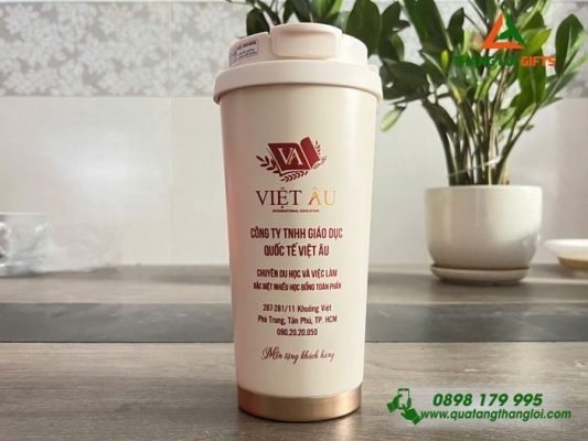 Ly Giữ Nhiệt Coffe 530ml – In Logo Công Ty Giáo Dục Quốc Tế Việt Âu