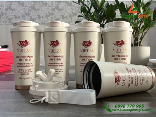 Ly Giữ Nhiệt Coffe 530ml – In Logo Công Ty Giáo Dục Quốc Tế Việt Âu