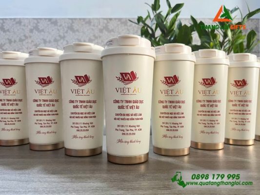 Ly Giữ Nhiệt Coffe 530ml – In Logo Công Ty Giáo Dục Quốc Tế Việt Âu