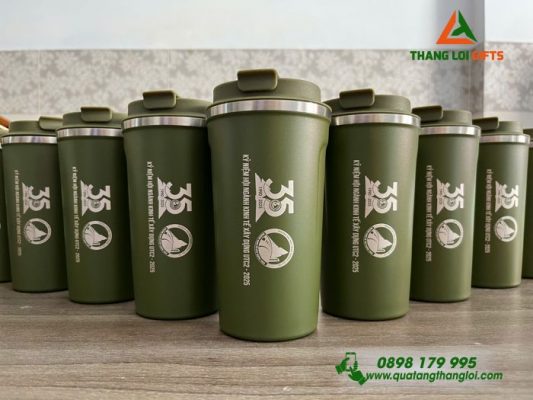 Ly Giu Nhiệt Coffe - Khắc Logo 35 Năm Trường ĐH Giao Thông Vận Tải