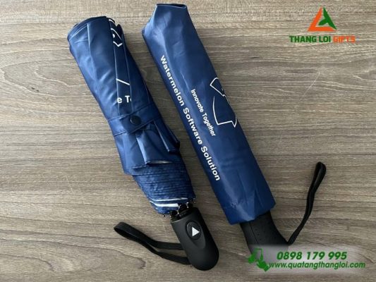 Ô Dù Cầm Tay Gập 3 Màu Xanh – In Logo Doanh Nghiệp Watermelon