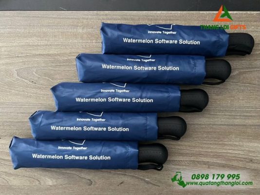 Ô Dù Cầm Tay Gập 3 Màu Xanh – In Logo Doanh Nghiệp Watermelon