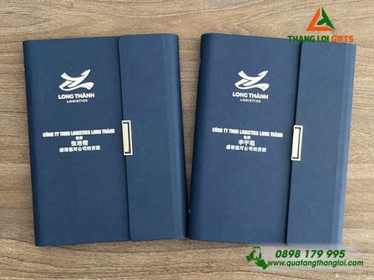 Sổ Tay Bìa Còng Gập 3 – In Logo Doanh Nghiệp Long Thành Logistics