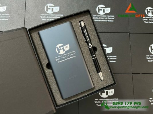 Giftset (Pin Xiaomi+ Bút Ký) - In Khắc Logo Doanh Nghiệp Hiệp Thành