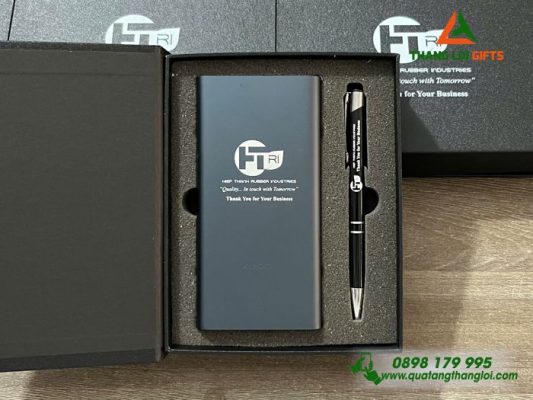 Giftset (Pin Xiaomi+ Bút Ký) - In Khắc Logo Doanh Nghiệp Hiệp Thành