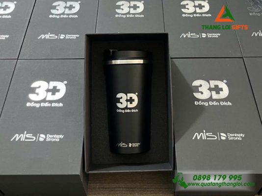 Ly Giữ Nhiệt Coffee 510ml Màu Đen – Khắc Logo Y Nha Khoa 3D