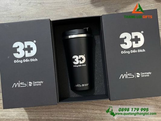 Ly Giữ Nhiệt Coffee 510ml Màu Đen – Khắc Logo Y Nha Khoa 3D