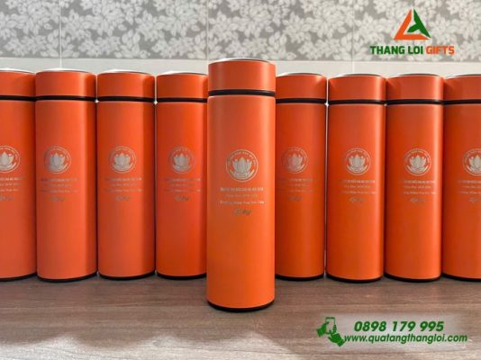 Bình Giữ Nhiệt Màu Cam 500ml – Khắc Logo Trường Mầm Non Sóc Nâu