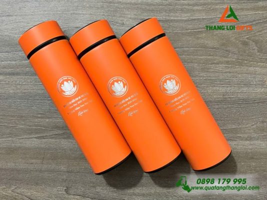 Bình Giữ Nhiệt Màu Cam 500ml – Khắc Logo Trường Mầm Non Sóc Nâu