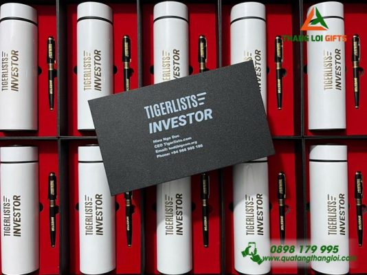Set Quà Tặng (Bình+Bút) – In Khắc Logo Doanh Nghiệp TIGERLISTS