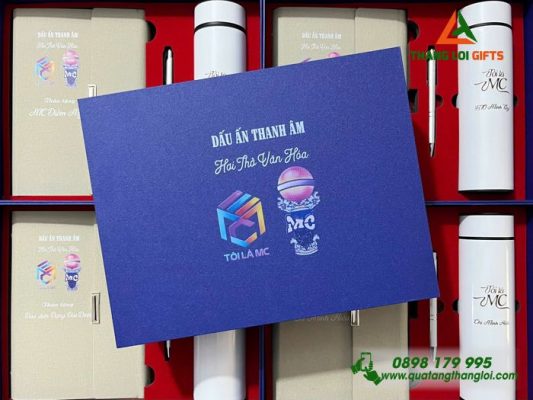 Giftset (Sổ+Bình+Bút) - In Khắc Logo MC Dấu Ấn Thanh Âm