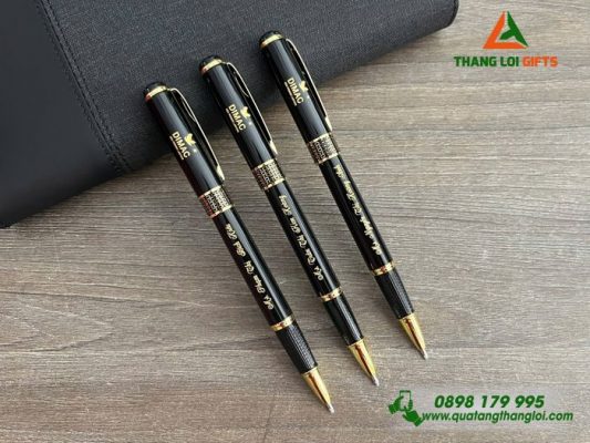 Bút Ký Kim Loại Nắp Màu Đen - Khắc Logo Công Ty Luật DIMAC