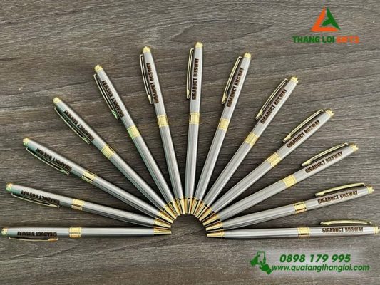 Bộ Bút Ký Kim Loại Xoay – In Khắc Logo Doanh Nghiệp Gigaduct Busway